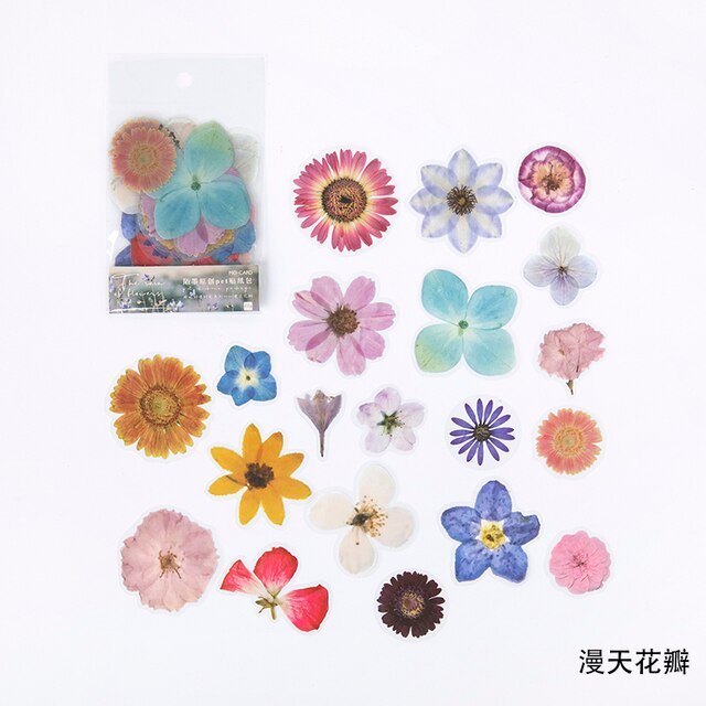 40pcs/bag Vintage leaves flowers PET sticker package-JournalTale