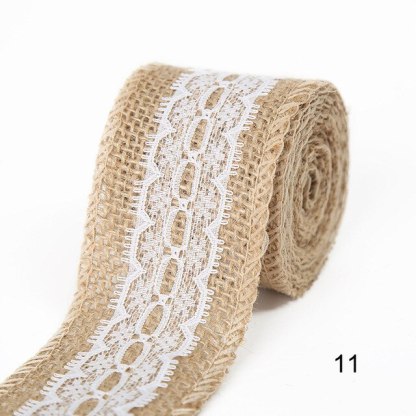 2M 5CM Natural Jute Burlap Rolls with Lace-JournalTale