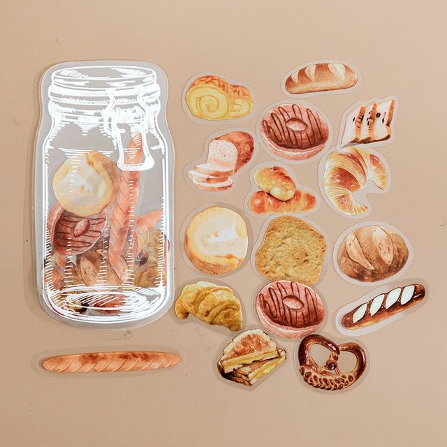 35pcs Flower leaf bread in a bottle Decorative Stickers-JournalTale