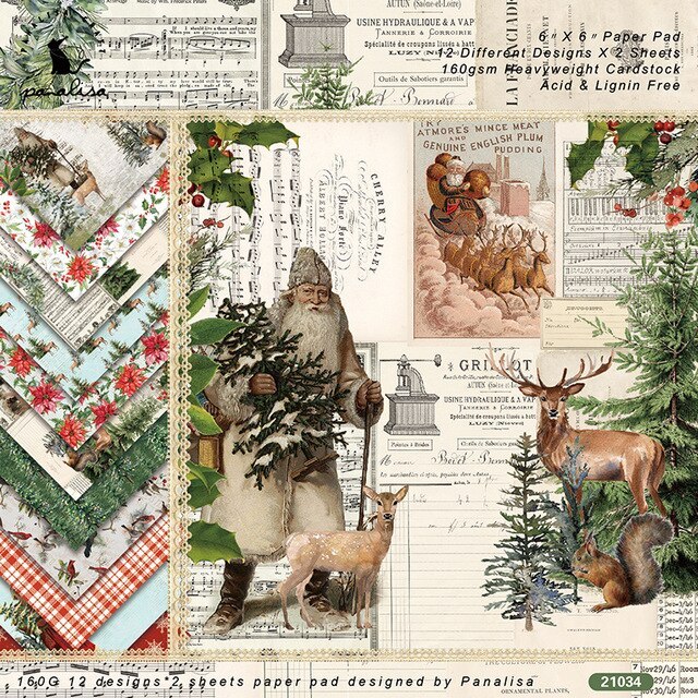 12 Sheets Vintage Plant Collections Scrapbooking Material Papers-JournalTale