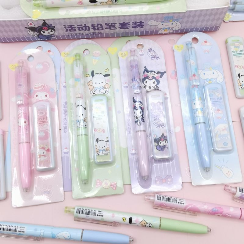 4-24pcs Sanrio Melody Kuromi Mechanical Pencil-JournalTale