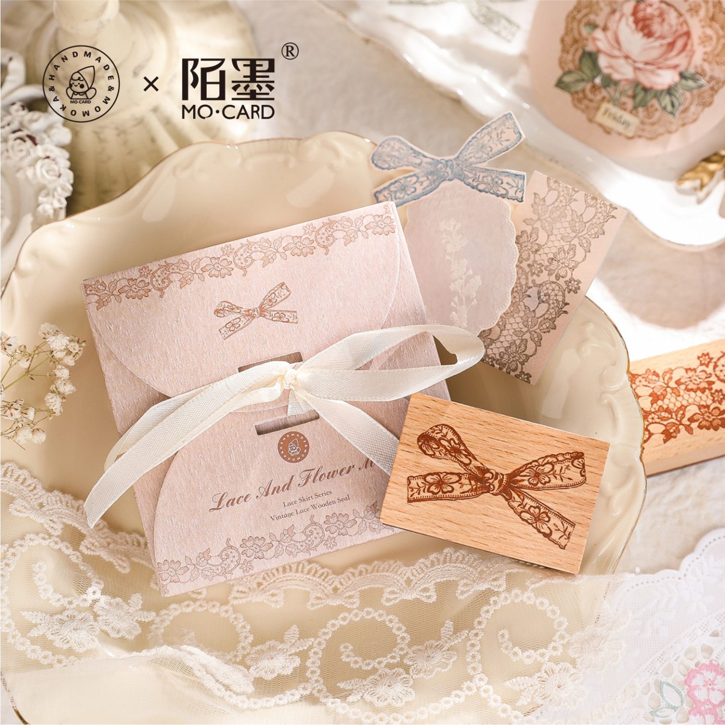 1pcs Vintage Wooden Stamp DIY Lace hemline Wood Rubber Stamps-JournalTale
