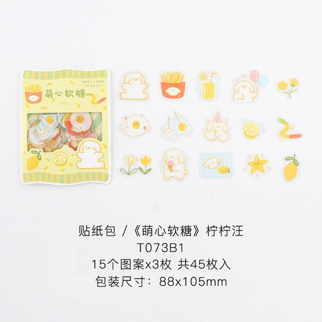 45pcs PVC Cute Stickers Korean Stationery-JournalTale
