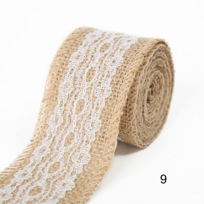 2M 5CM Natural Jute Burlap Rolls with Lace-JournalTale