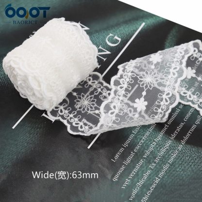 1Yards Mesh Embroidered Lace Ribbon-JournalTale