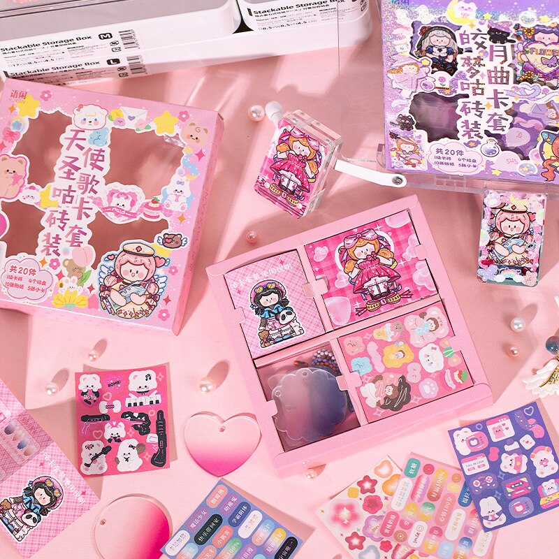 15pcs/lot Cute Sticker Guka Set Lovely Girl Adhensive Labels-JournalTale