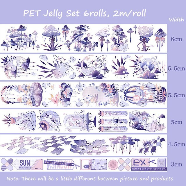 PET Colored Set Washi Tape Flower Fruit Delicacy Washi Set-JournalTale