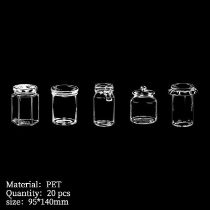 20pcs Transparency glass bottle PET Sticker Diy-JournalTale
