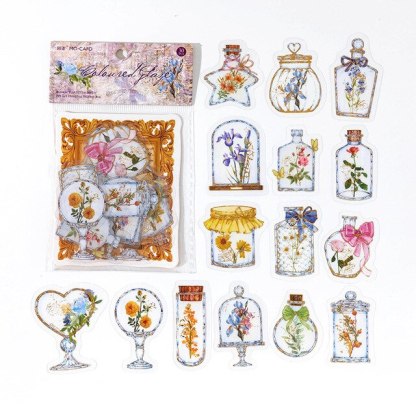 30 Pcs Transparent Plants Floral Stickers-JournalTale