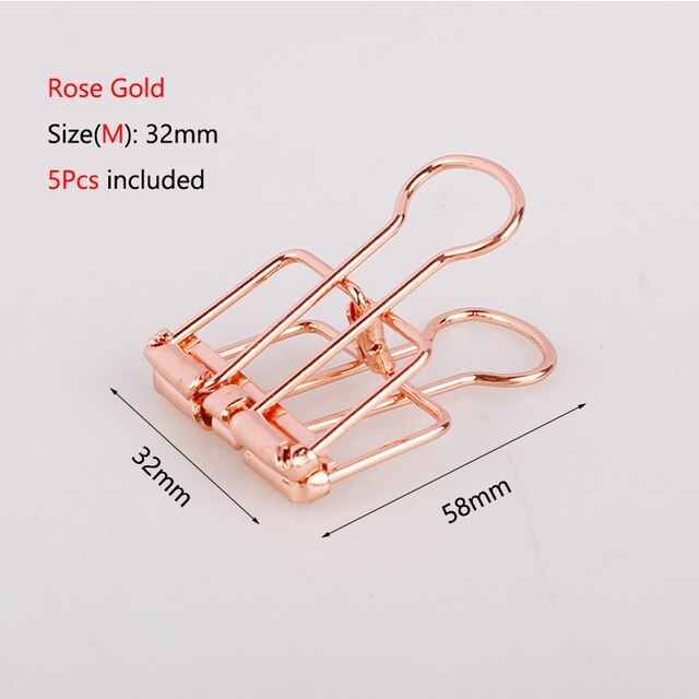 5Pcs Binder Clips Paper Clip Metal Clips-JournalTale