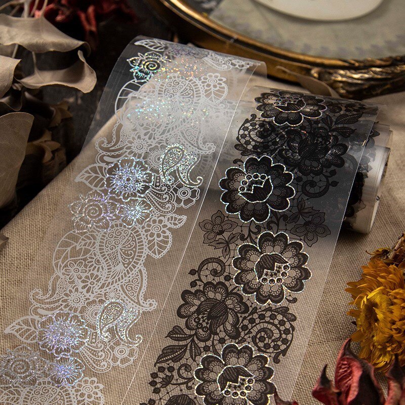 Washi Tape Lace Flower Clear Pattern DIY Decorative Tape-JournalTale