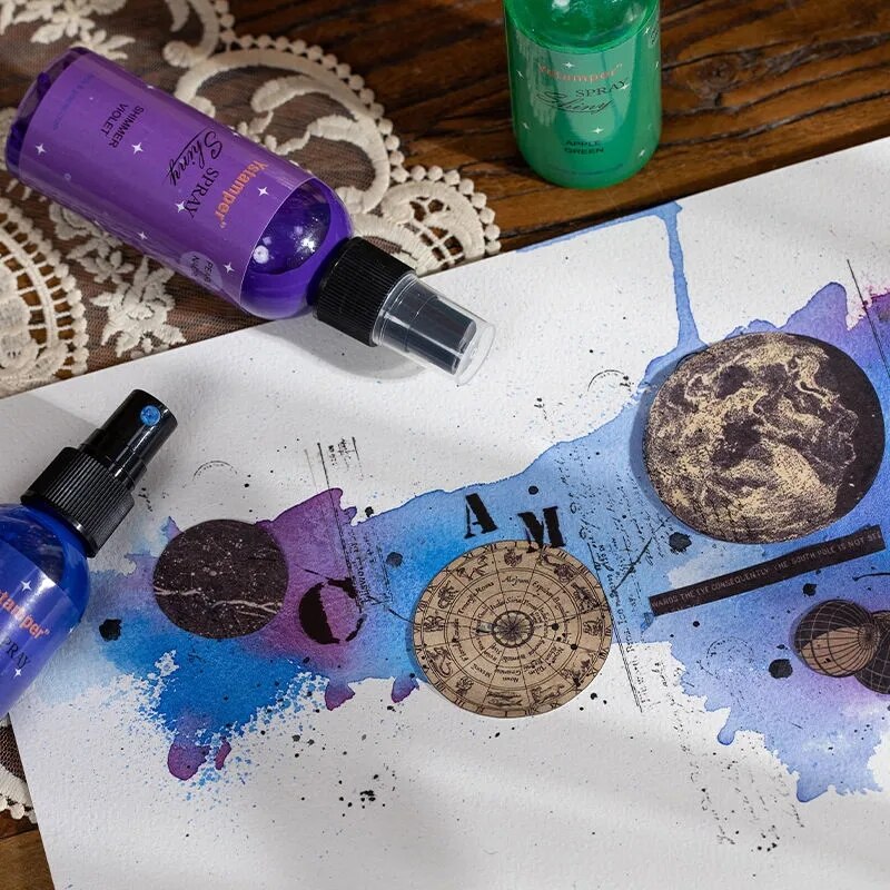 Hand account spray ink pigment 80ml color pearlescent-JournalTale