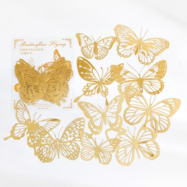 10 pcs Diy Scrapbooking paper Bronzing Lace Decoration paper-JournalTale