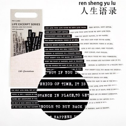 40 Pcs Life Excerpts Series Strip Sticker Pack-JournalTale