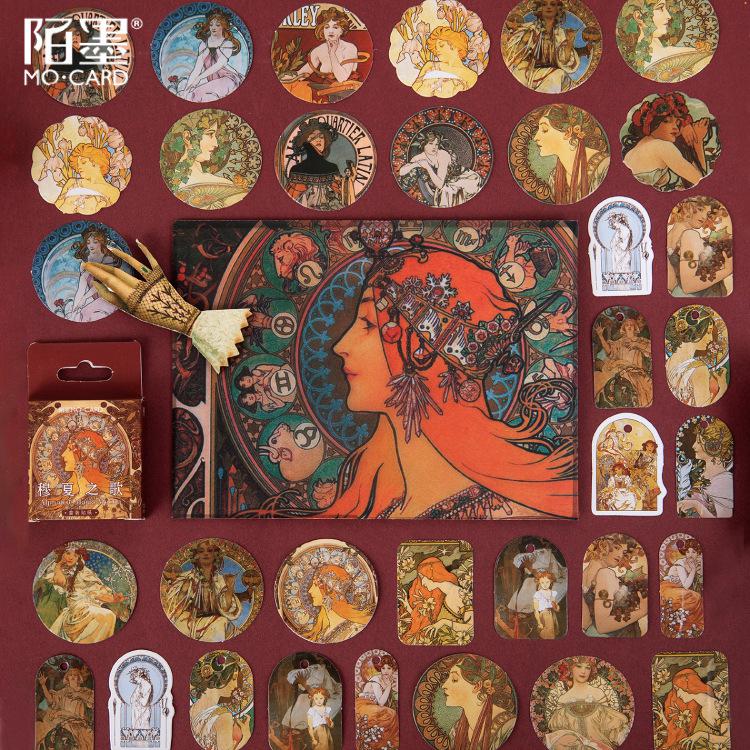 46pcs/pack Painting Paper Sticker Decoration Stickers-JournalTale
