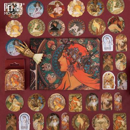 46pcs/pack Painting Paper Sticker Decoration Stickers-JournalTale