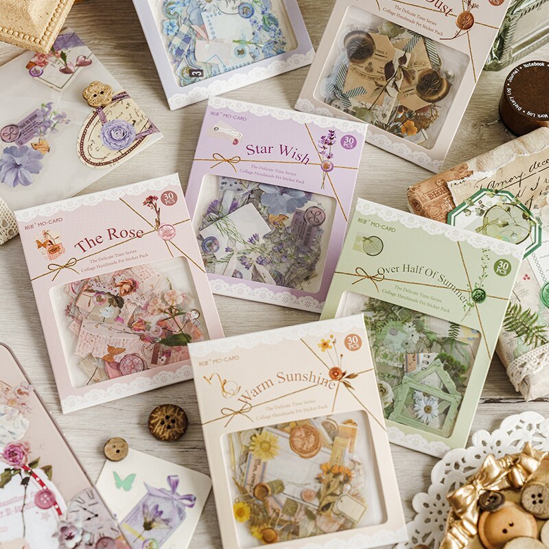 30pcs/1pack Stationery Stickers Vintage Character Series Stickers-JournalTale