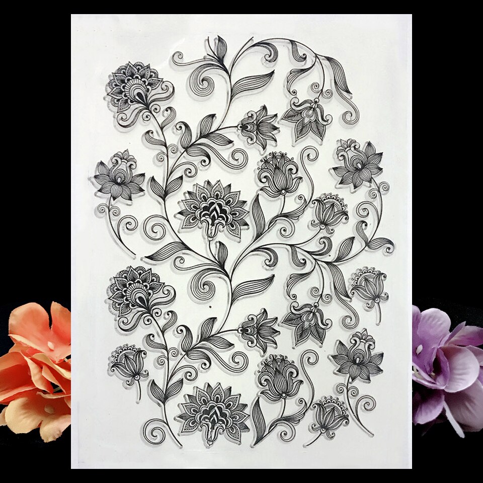 Flowers Background Transparent Clear Silicone Stamp-JournalTale