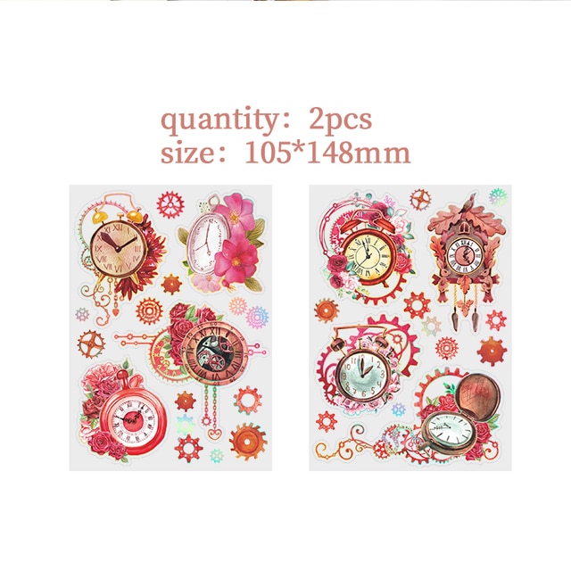2 Sheets PET Flowers Stickers Decorative Adhesive Sticker-JournalTale