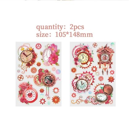 2 Sheets PET Flowers Stickers Decorative Adhesive Sticker-JournalTale