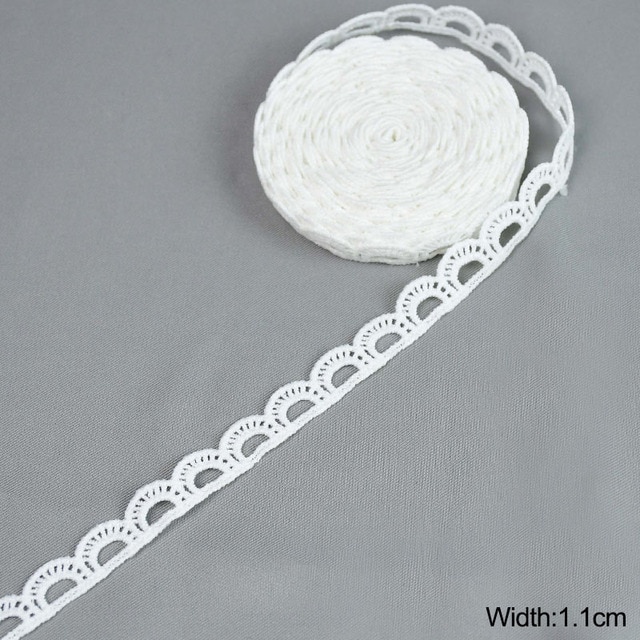 5Yards White Lace Trim Ribbon Lace Tape-JournalTale
