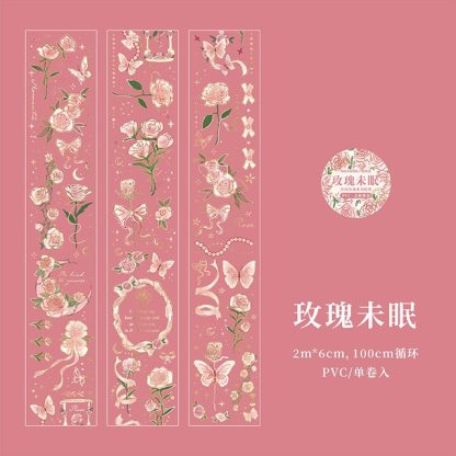 60mm*2m/Roll Vintage Flower PET Tape-JournalTale