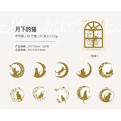 40pcs/1lot Scrapbook Sticker Moonlight Blacklia-JournalTale