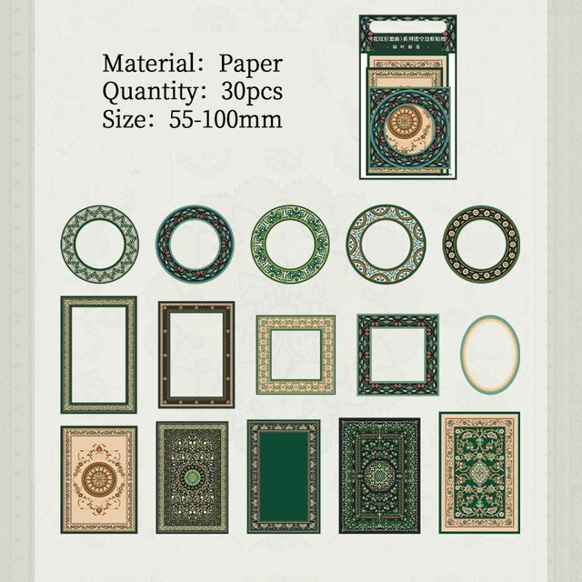 30 pcs Vintage INS tearable Hollow frame Diy Diary Album-JournalTale