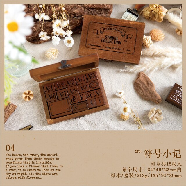 Vintage Alphabat Numbers Stamp Set Creative Retro Seal-JournalTale