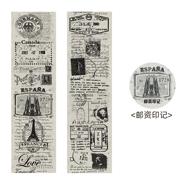 European Vintage Plant Washi Tape Stickers Junk Journal-JournalTale