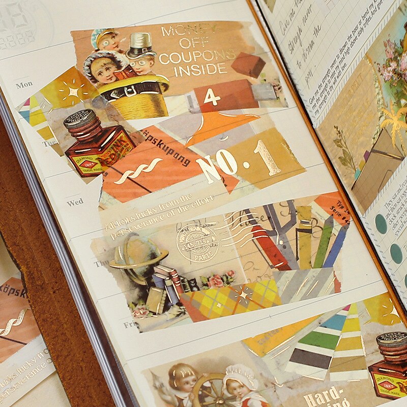 Vintage Brozning Collage Artist Washi Tape-JournalTale