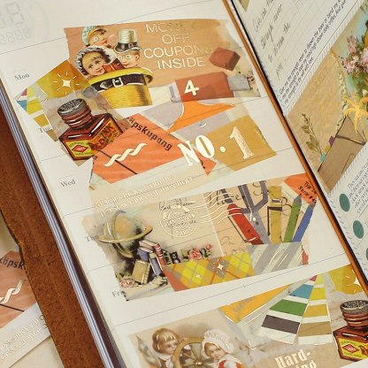 Vintage Brozning Collage Artist Washi Tape-JournalTale