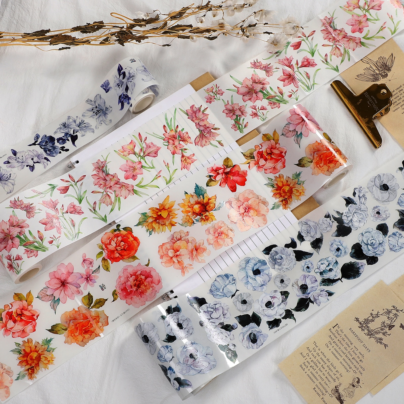 Journal Flowers Plant Decoration PET Glossy Washi Tape-JournalTale