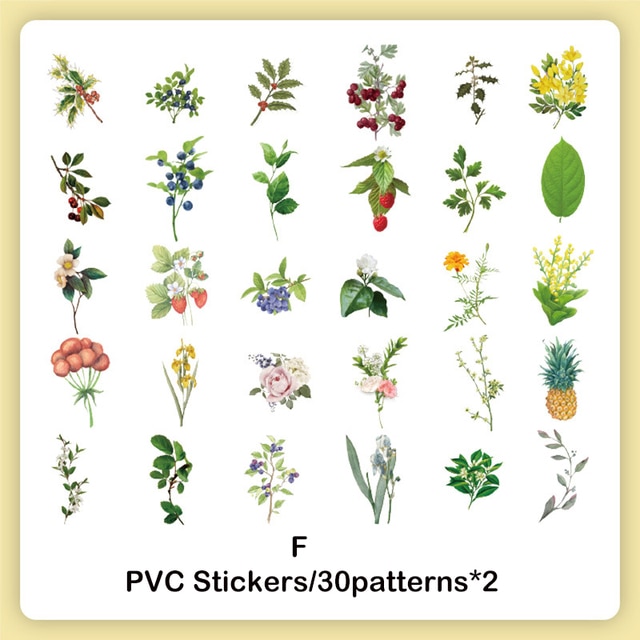 60pcs/pack PET Nature Sticker DIY Scrapbooking Materials Stickers-JournalTale