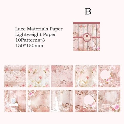 30sheets/pack Aesthetics Lace Decor Paper Light Paper-JournalTale
