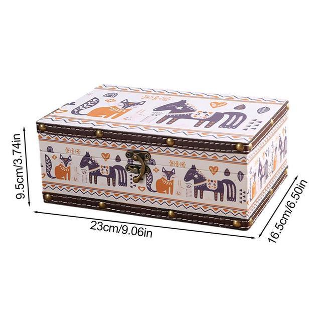 British Style Wooden Storage Box With Lock Vintage Storage Box-JournalTale