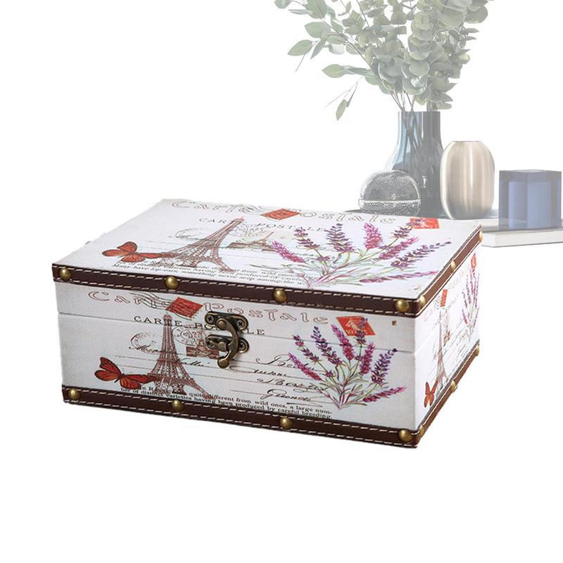 British Style Wooden Storage Box With Lock Vintage Storage Box-JournalTale
