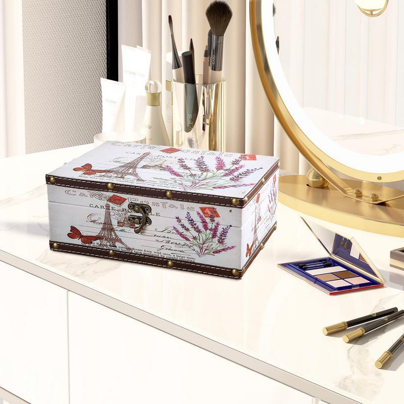 British Style Wooden Storage Box With Lock Vintage Storage Box-JournalTale