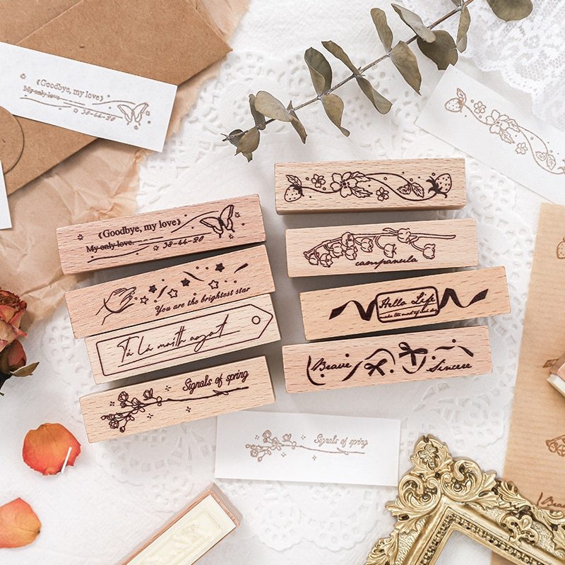 1 Pc/Designs About Love Series Wooden Rubber Stamp-JournalTale