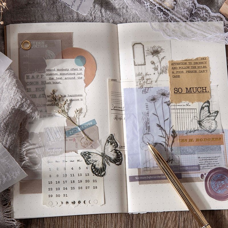 Dimi 30 Sheets Vintage Sulfuric Acid Paper Memo Pads-JournalTale