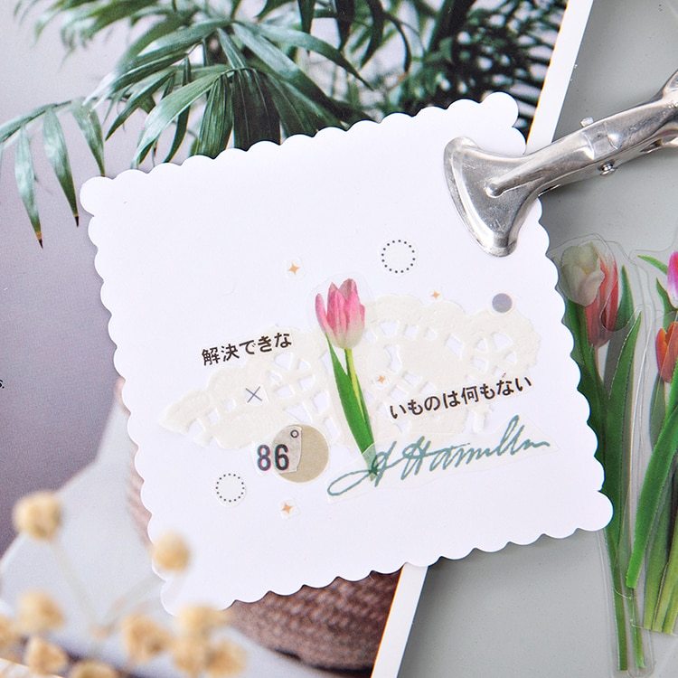 Flowers Sticker pack 40pcs Fresh Flower Plant Transparent-JournalTale