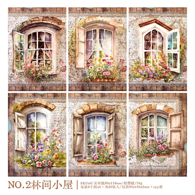 30pcs/lot Memo Pads Material Paper Passing window-JournalTale