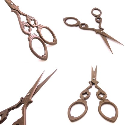Vintage Paper Scissors Sewing Tools Golden Scissors-JournalTale