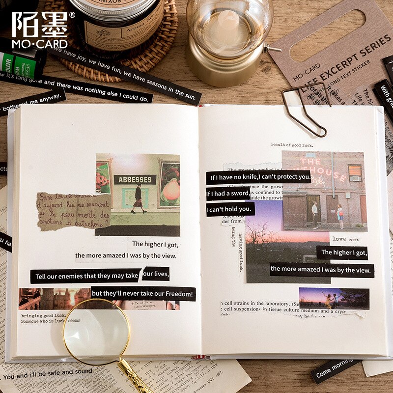 40 Pcs Life Excerpts Series Strip Sticker Pack-JournalTale