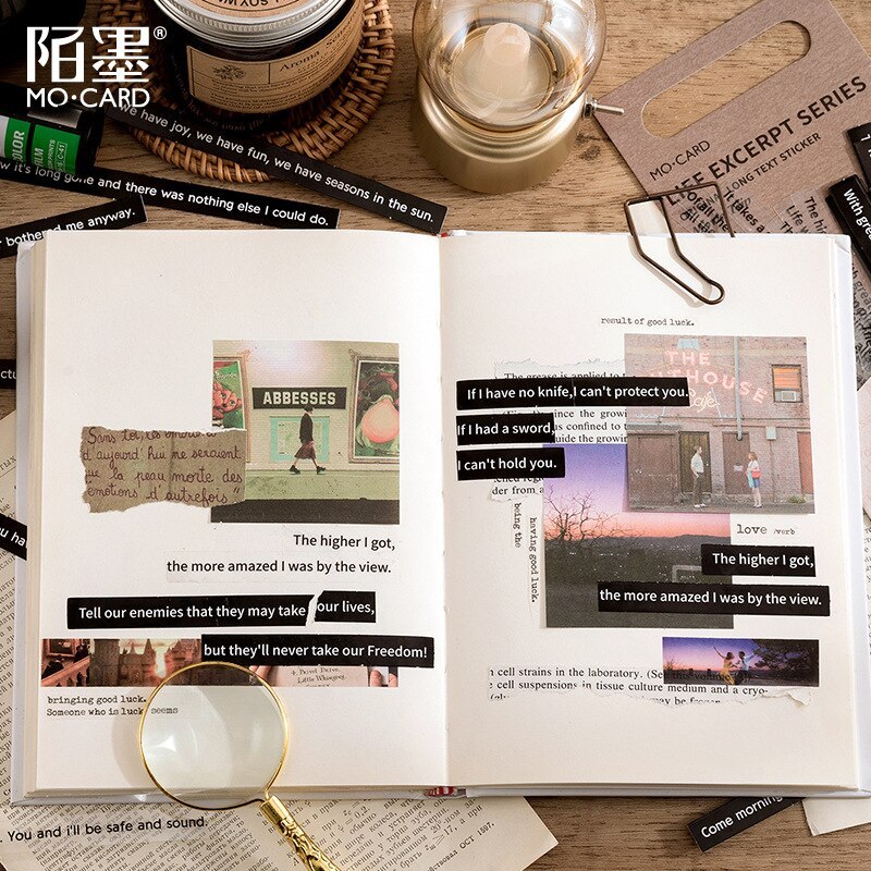 40 Pcs Life Excerpts Series Strip Sticker Pack-JournalTale