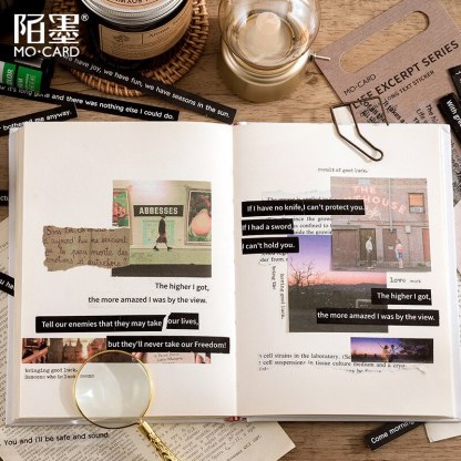 40 Pcs Life Excerpts Series Strip Sticker Pack-JournalTale
