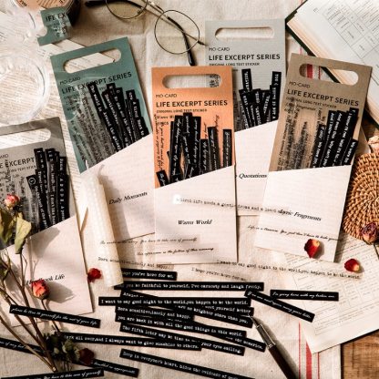 40 Pcs Life Excerpts Series Strip Sticker Pack-JournalTale