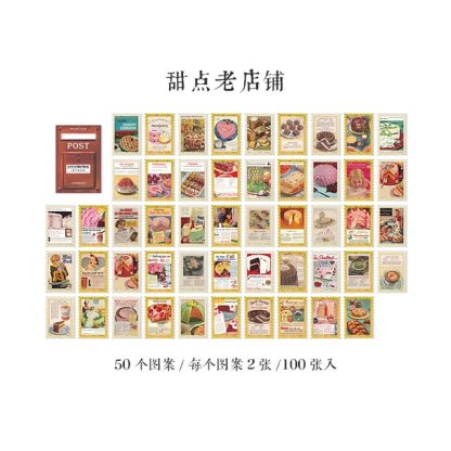 100pcs Vintage Stamps Sticky Paper for Phone Deco-JournalTale