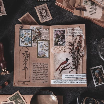 100pcs Vintage Stamps Sticky Paper for Phone Deco-JournalTale