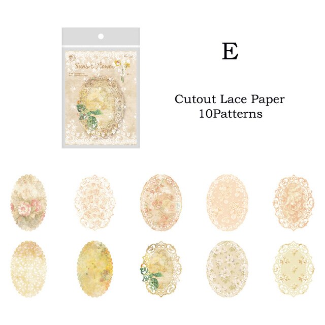 10pcs/pack Aesthetics Cutout Lace Craft Paper Collage-JournalTale